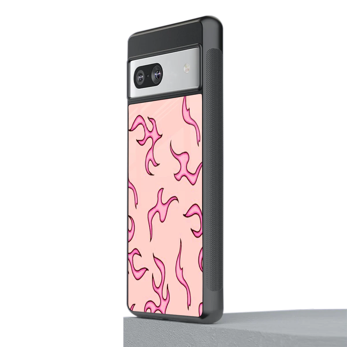 Lil Flames Pink stylish phone case for google pixel 7 | glossy glass and slim fit