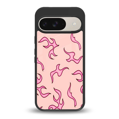 Lil Flames Pink back phone cover | glass case for google pixel 9