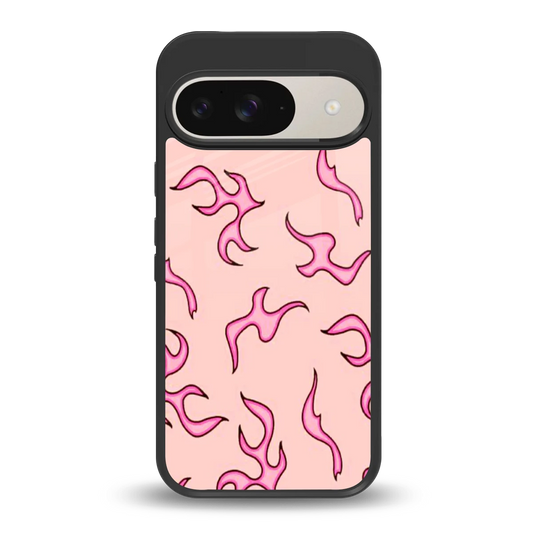 Lil Flames Pink back phone cover | glass case for google pixel 9