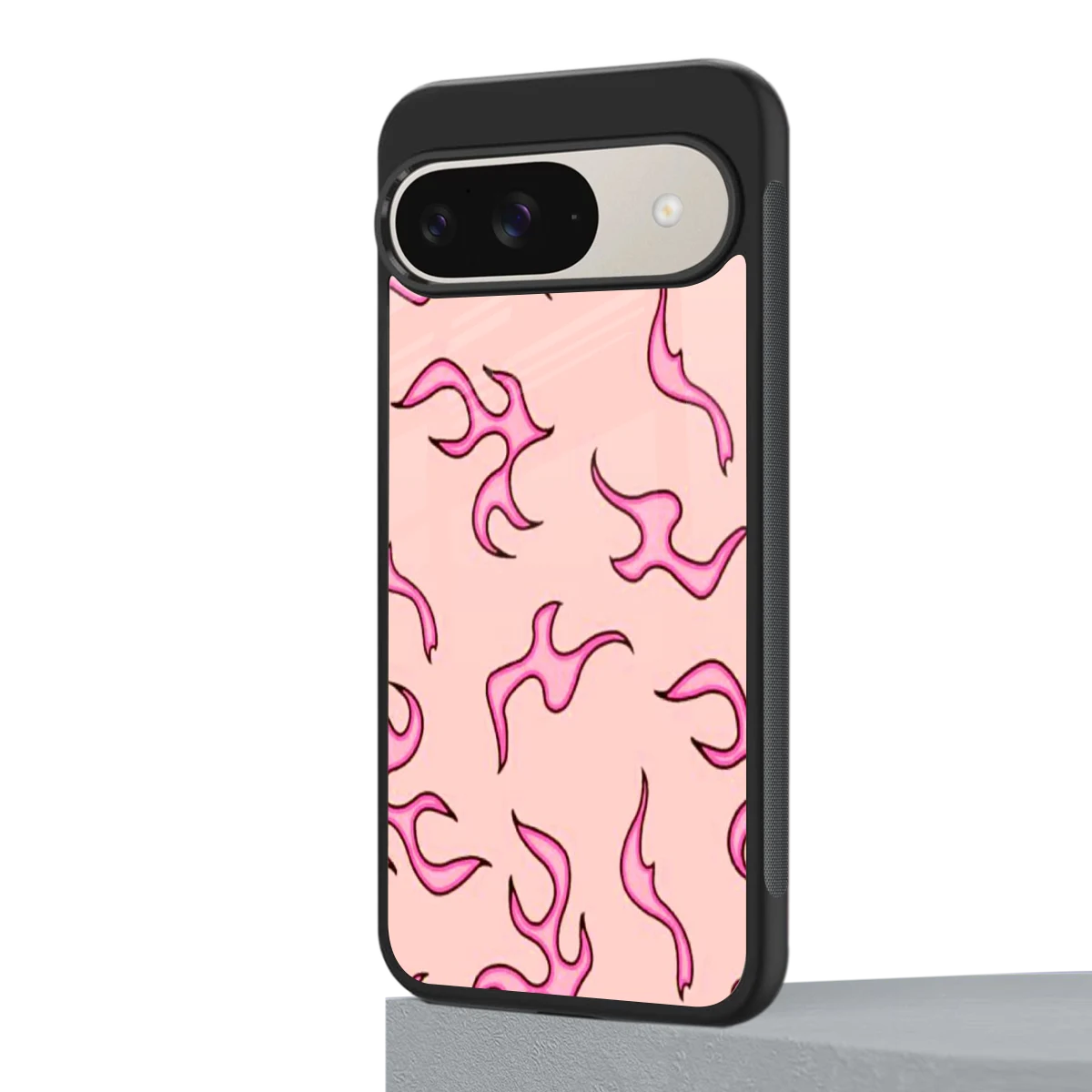 Lil Flames Pink google pixel 9 mobile cover | shockproof glass phone case