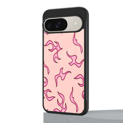 Lil Flames Pink google pixel 9 mobile cover | shockproof glass phone case