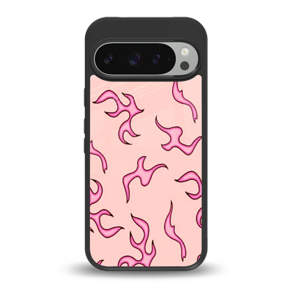Lil Flames Pink back phone cover | glass case for google pixel 9 pro xl