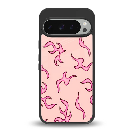 Lil Flames Pink back phone cover | glass case for google pixel 9 pro xl