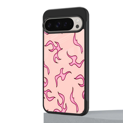 Lil Flames Pink google pixel 9 pro mobile cover | shockproof glass phone case