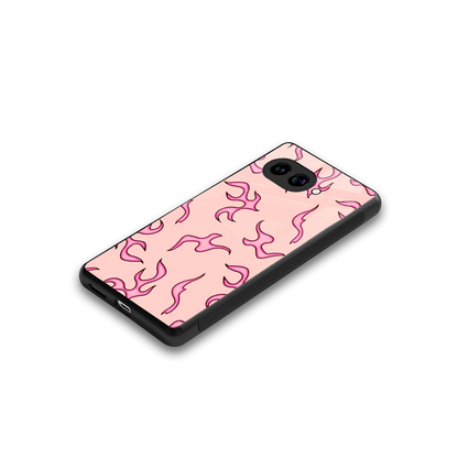 Lil Flames Pink stylish phone case for google pixel 10a | glossy glass and slim fit