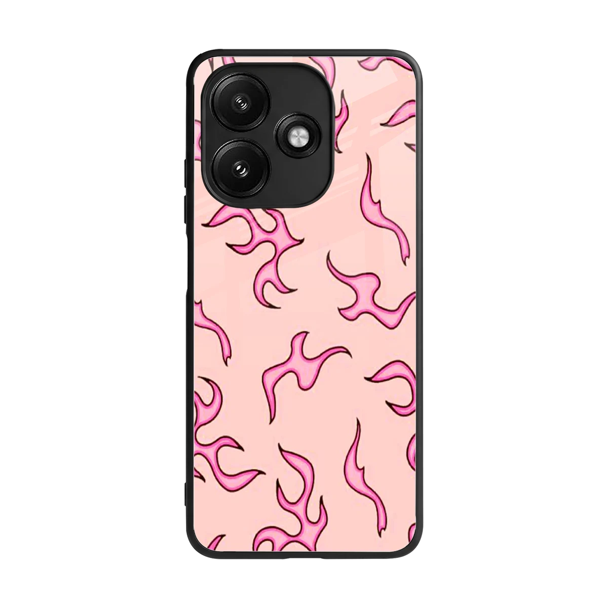 Lil Flames Pink back phone cover | glass case for redmi 12 5g