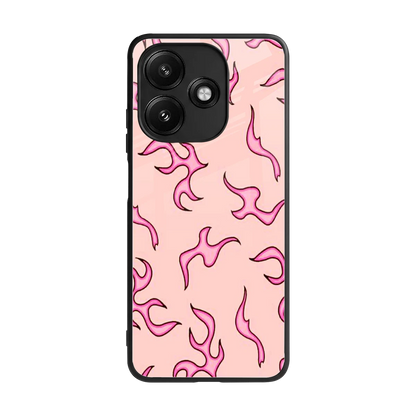 Lil Flames Pink back phone cover | glass case for redmi 12 5g