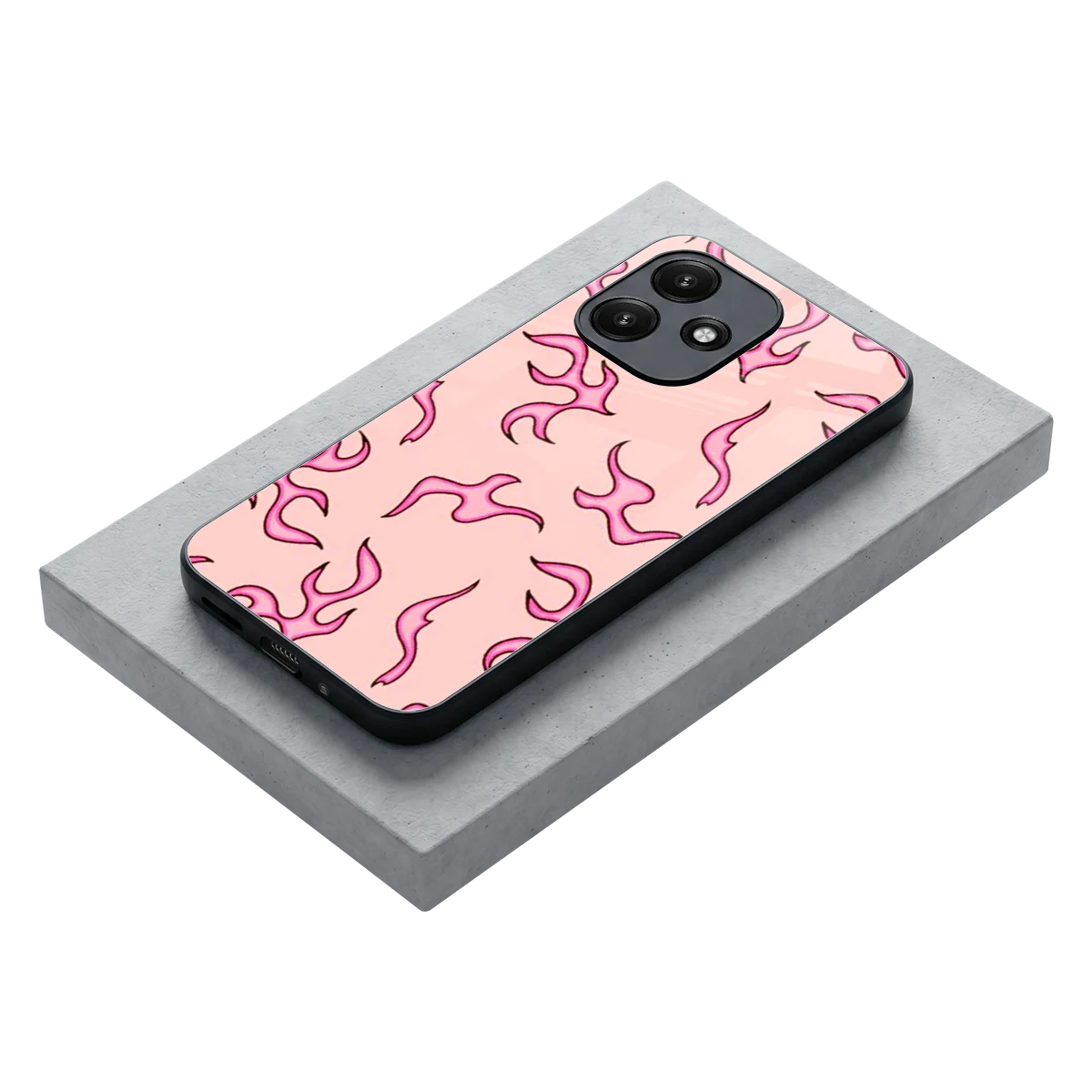 Lil Flames Pink stylish phone case for redmi 12 5g | glossy glass and slim fit