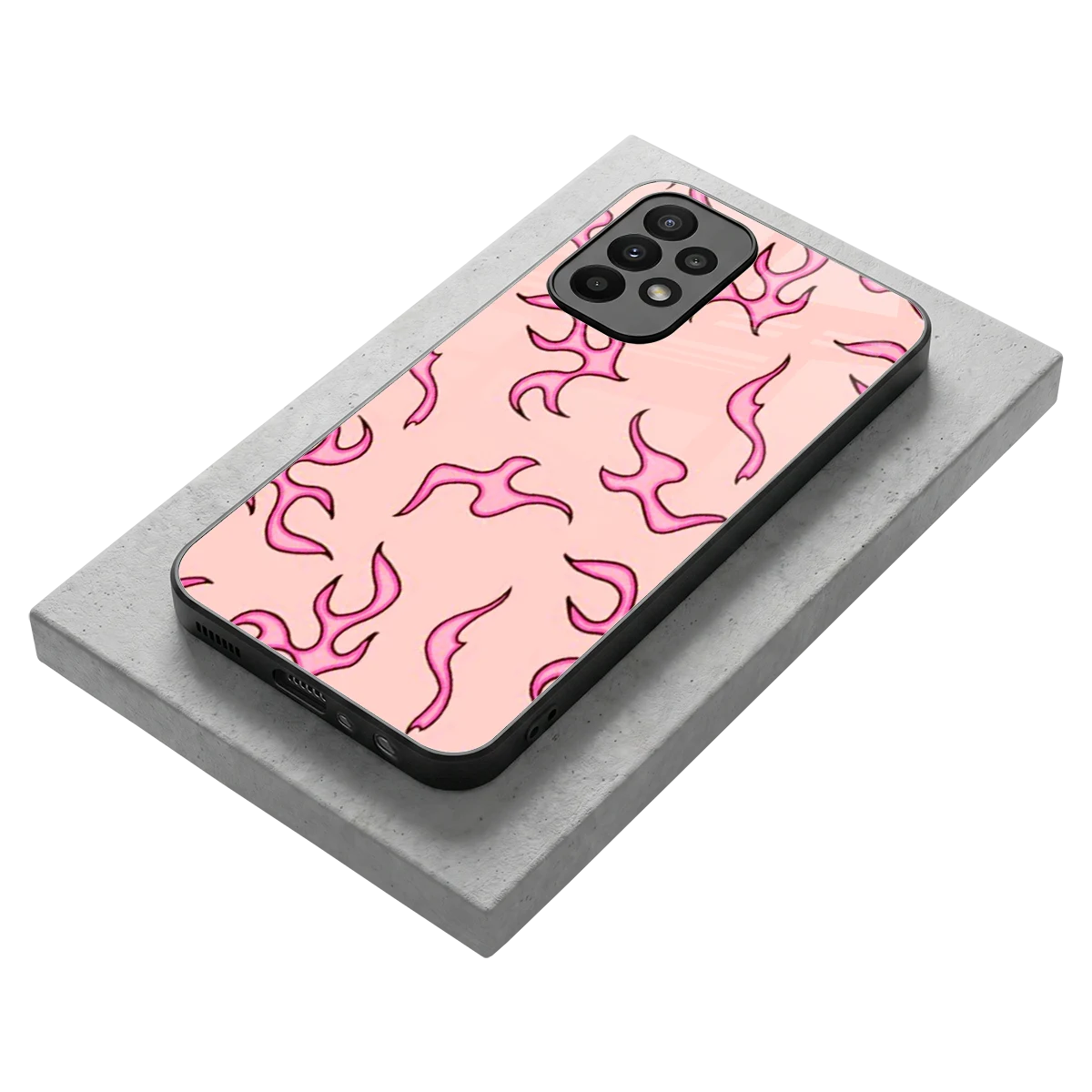 Lil Flames Pink stylish phone case for samsung galaxy a23 | glossy glass and slim fit
