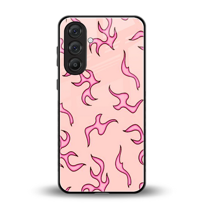 Lil Flames Pink back phone cover | glass case for samsung galaxy a36 5g