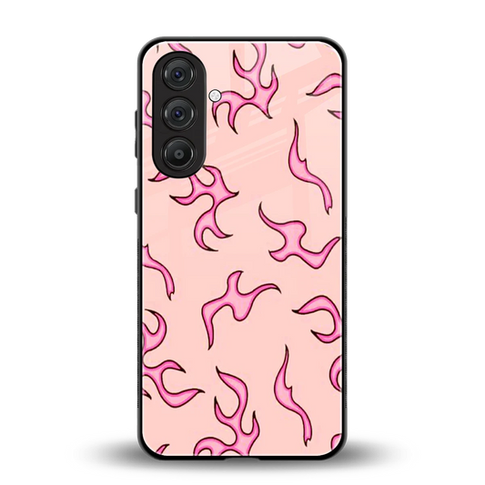 Lil Flames Pink back phone cover | glass case for samsung galaxy m36 5g