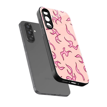 Lil Flames Pink sleek samsung galaxy a17 5g cover with tempered glass back and TPU edges