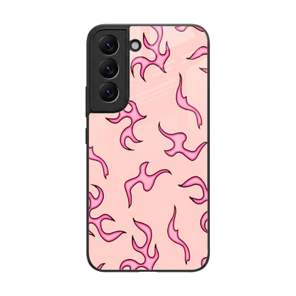 Lil Flames Pink back phone cover | glass case for samsung galaxy s22