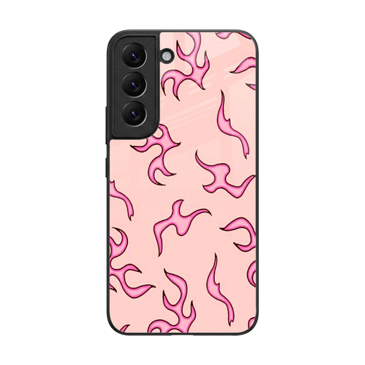 Lil Flames Pink back phone cover | glass case for samsung galaxy s22