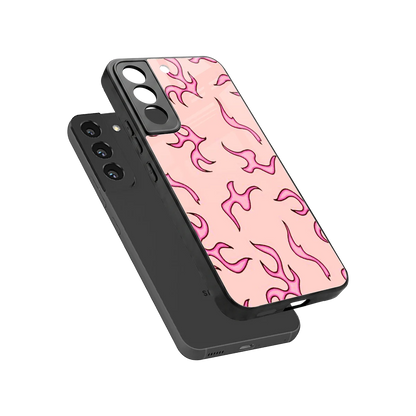 Lil Flames Pink sleek samsung galaxy s22 cover with tempered glass back and TPU edges