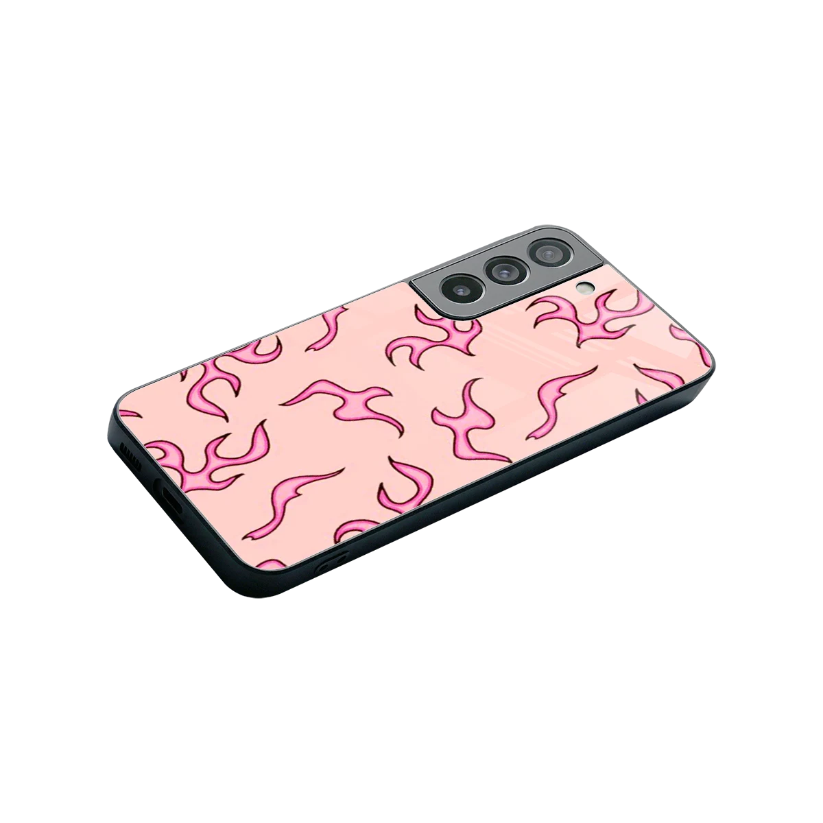 Lil Flames Pink stylish phone case for samsung galaxy s22 | glossy glass and slim fit
