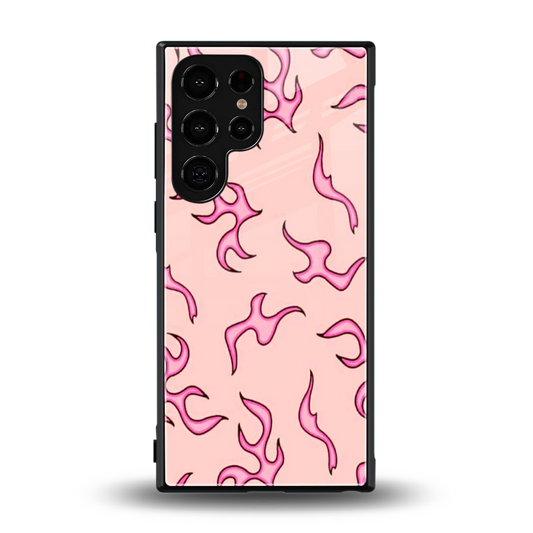 Lil Flames Pink back phone cover | glass case for samsung galaxy s23 ultra