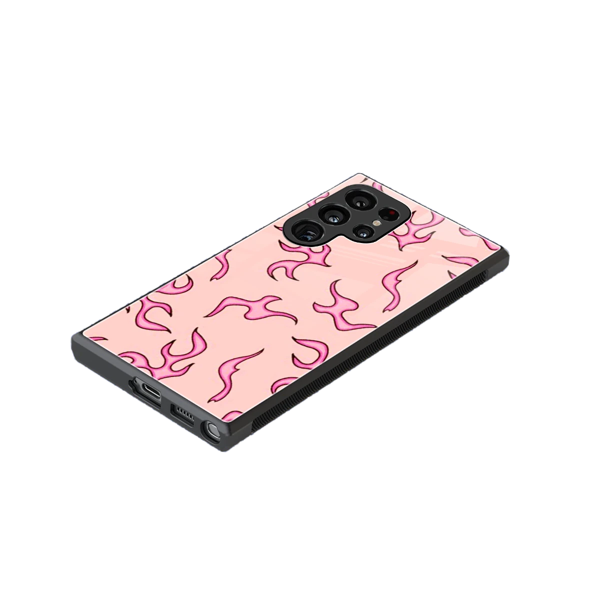 Lil Flames Pink stylish phone case for samsung galaxy s23 ultra | glossy glass and slim fit