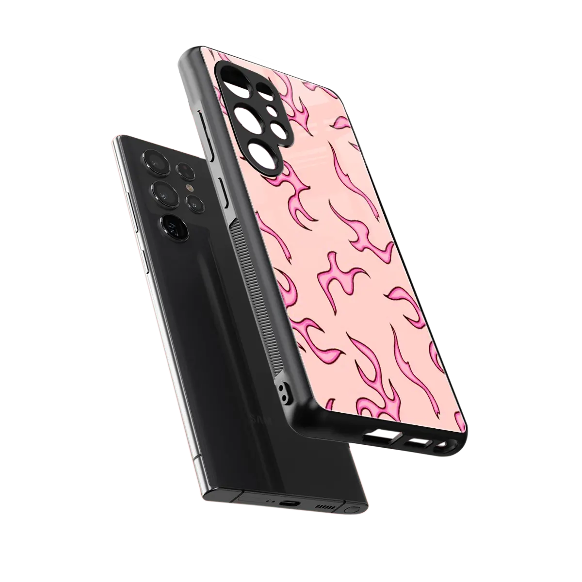 Lil Flames Pink sleek samsung galaxy s26 ultra cover with tempered glass back and TPU edges