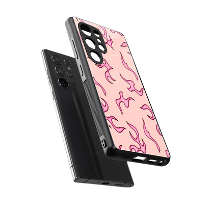 Lil Flames Pink sleek samsung galaxy s26 ultra cover with tempered glass back and TPU edges