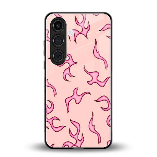 Lil Flames Pink back phone cover | glass case for samsung galaxy s24