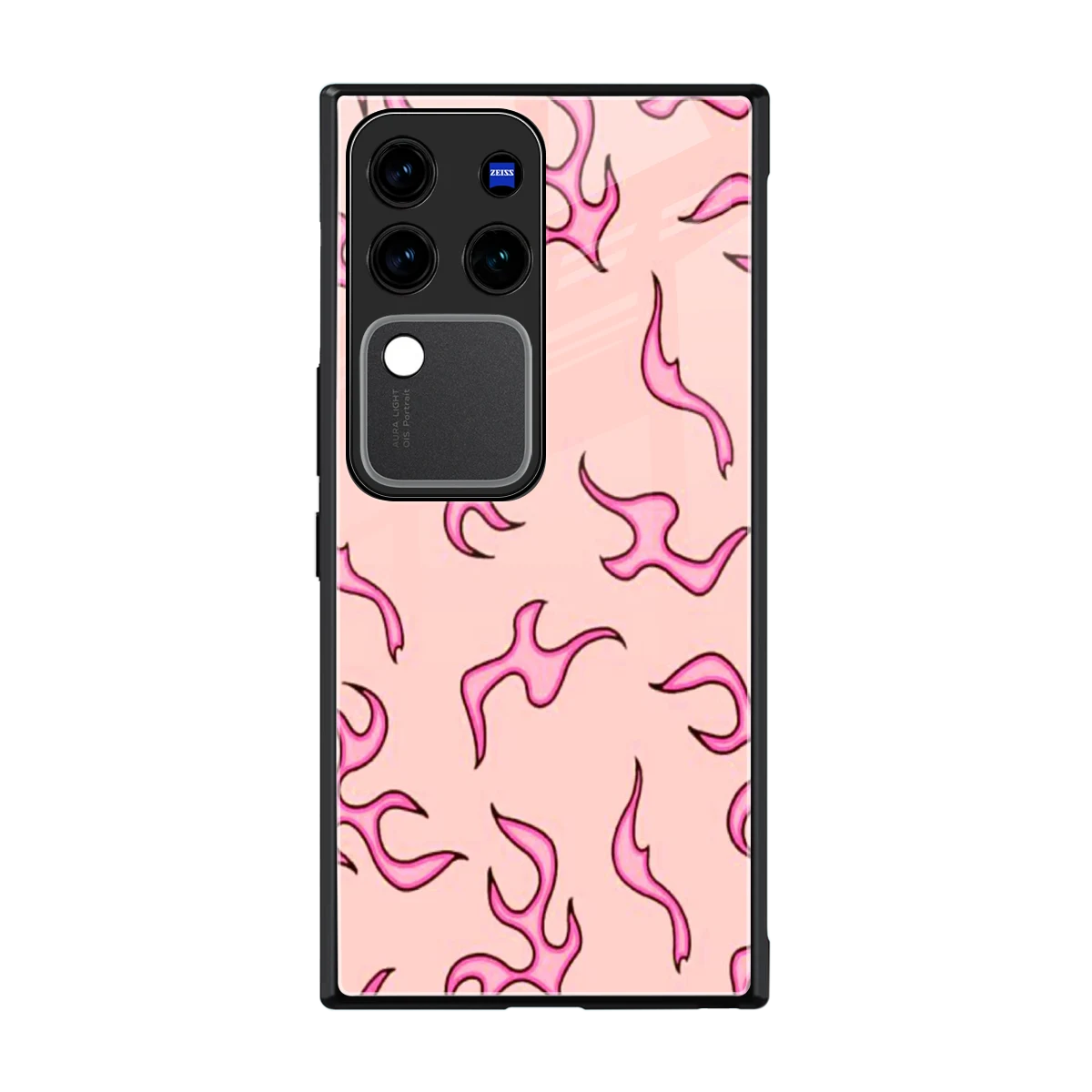 Lil Flames Pink back phone cover | glass case forvivo v30 pro