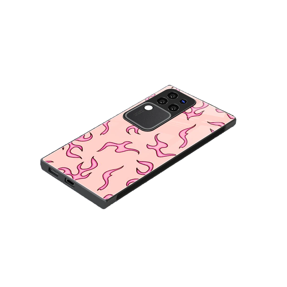 Lil Flames Pink stylish phone case forvivo v30 pro | glossy glass and slim fit