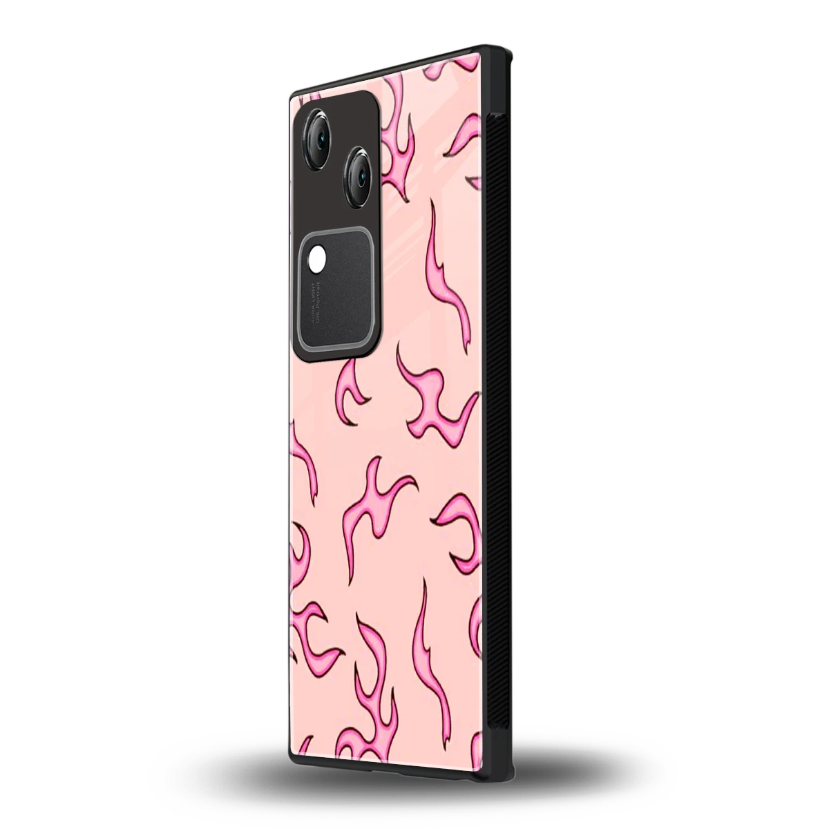 Lil Flames Pink vivo v30 mobile cover | shockproof glass phone case