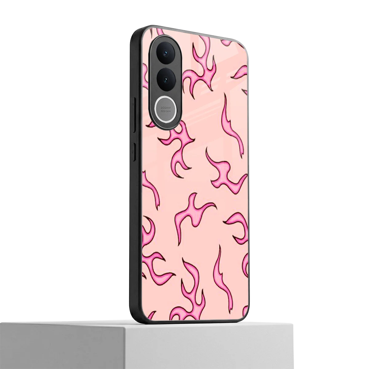 Lil Flames Pink vivo v70 fe mobile cover | shockproof glass phone case