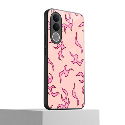 Lil Flames Pink vivo v70 fe mobile cover | shockproof glass phone case