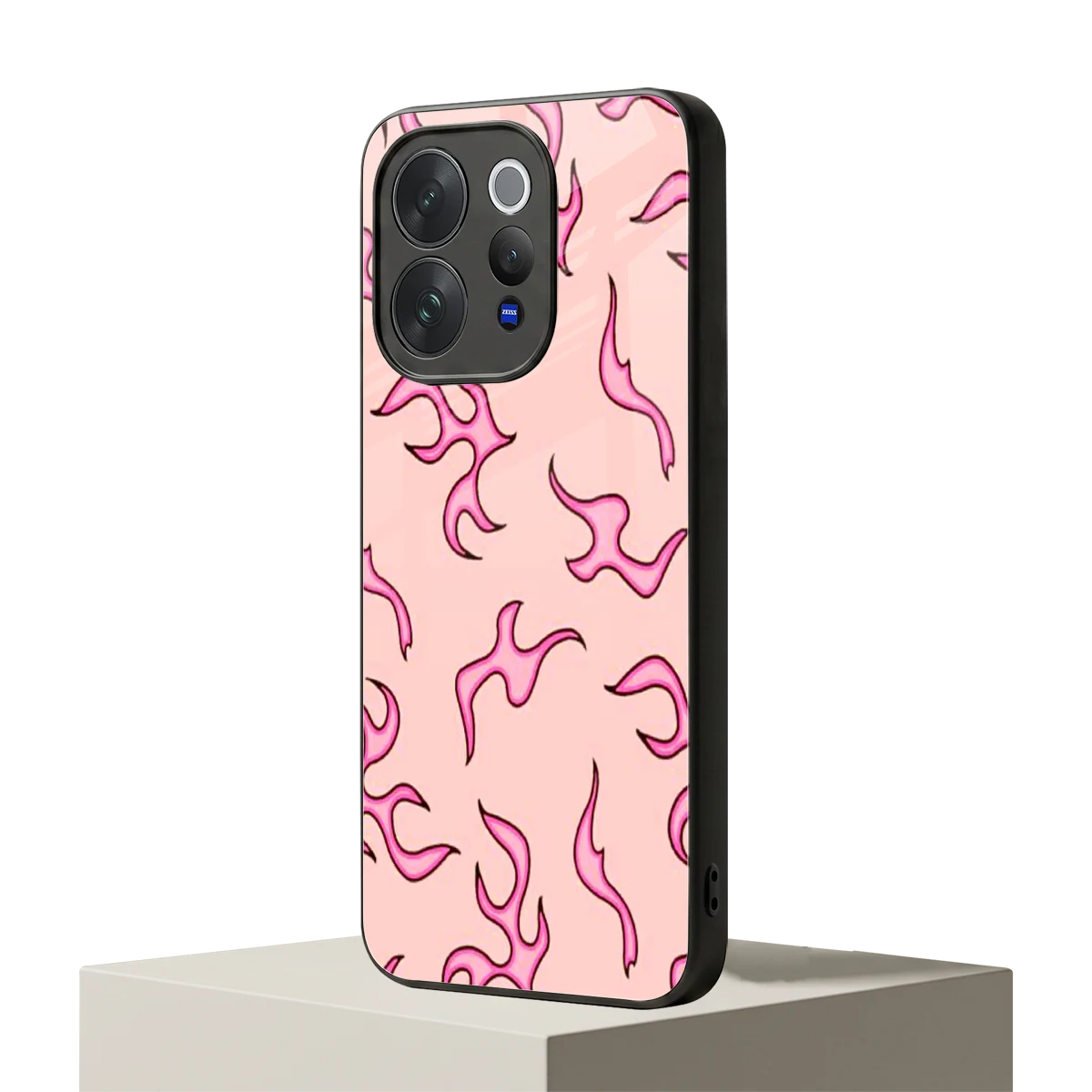Lil Flames Pink vivo v70 mobile cover | shockproof glass phone case