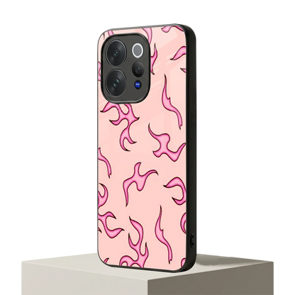 Lil Flames Pink vivo v70 mobile cover | shockproof glass phone case