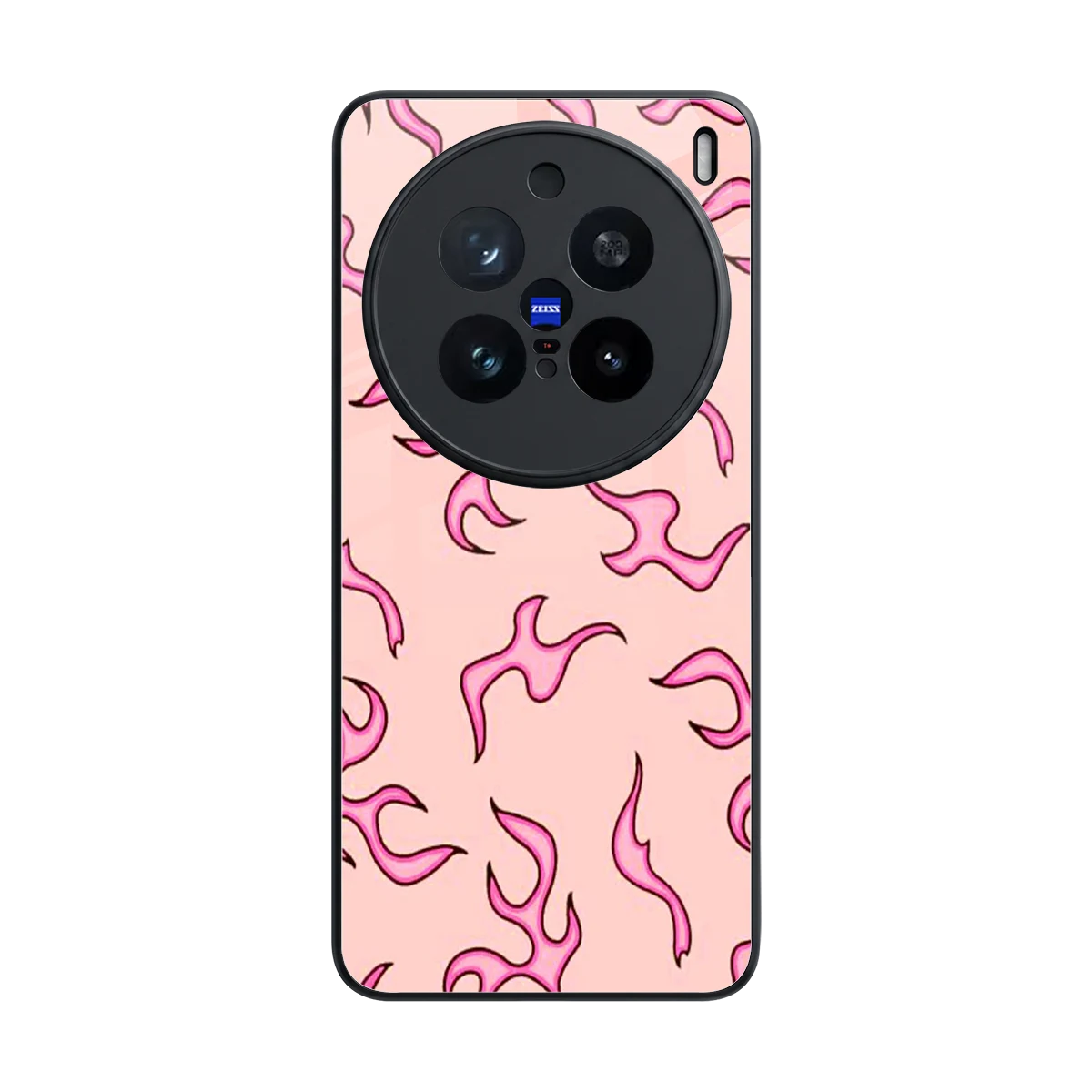 Lil Flames Pink back phone cover | glass case for vivo x200 pro