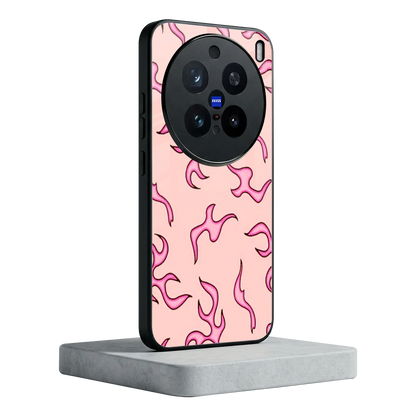 Lil Flames Pink vivo x200 pro mobile cover | shockproof glass phone case