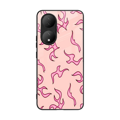 Lil Flames Pink back phone cover | glass case for Vivo-y100