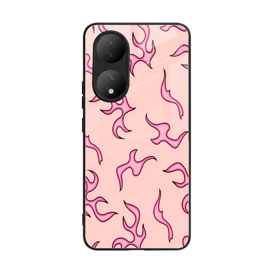 Lil Flames Pink back phone cover | glass case for Vivo-y100