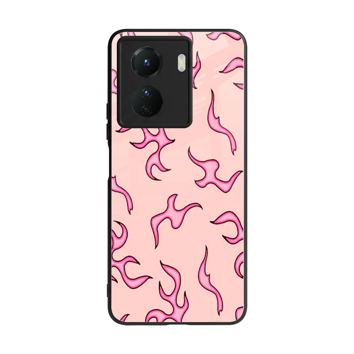 Lil Flames Pink back phone cover | glass case for vivo y16