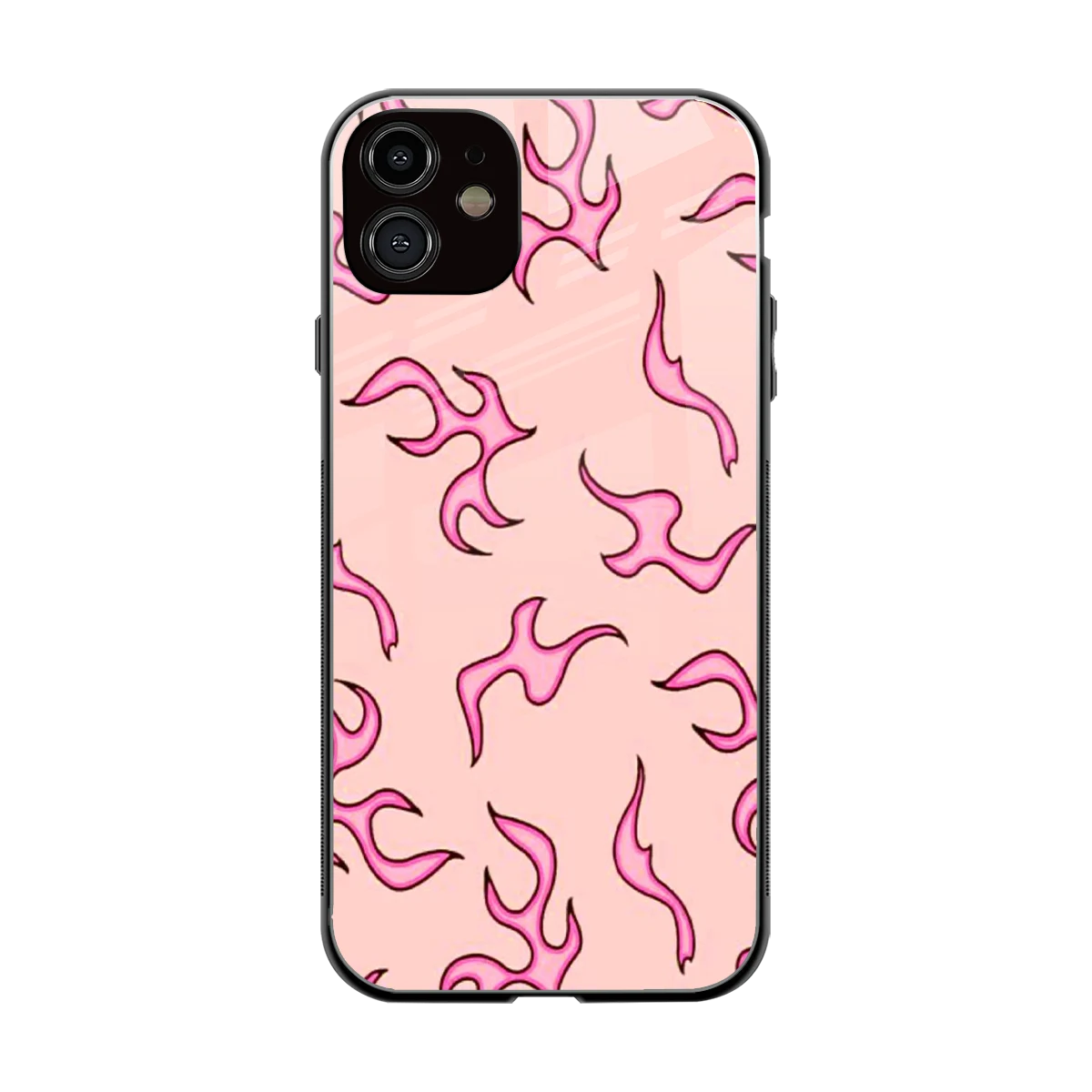 Lil Flames Pink back phone cover | glass case for iphone 12