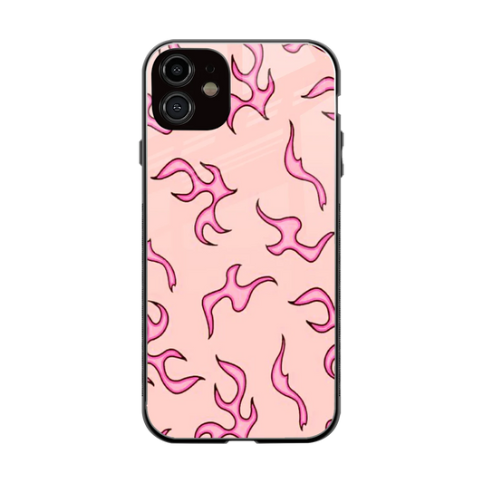 Lil Flames Pink back phone cover | glass case for iphone 12