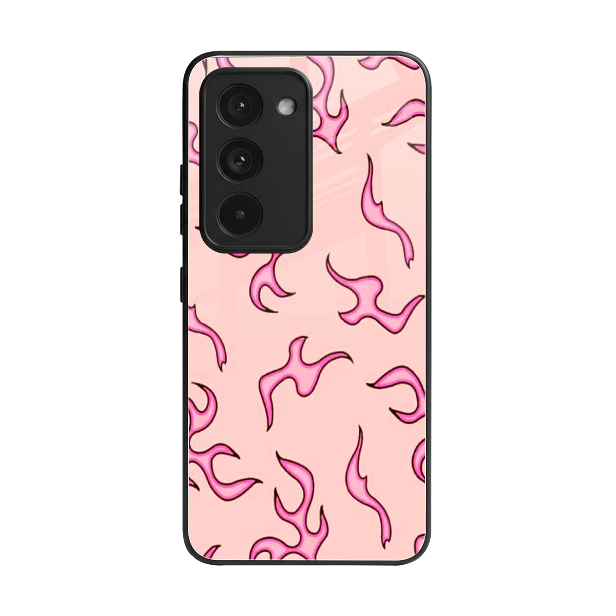 Lil Flames Pink back phone cover | glass case for redmi 15 5g