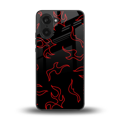 Lil Flames Red back phone cover | glass case for oneplus nord ce5 5g