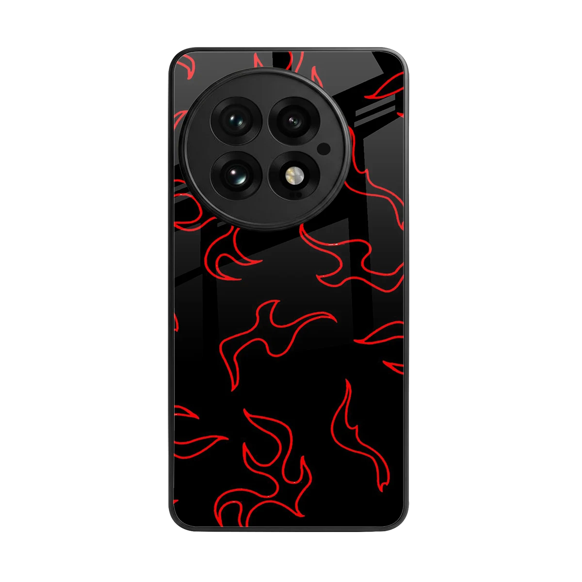 Lil Flames Red back phone cover | glass case for oneplus 13
