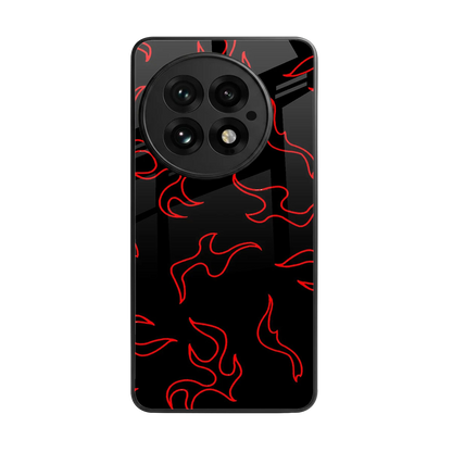 Lil Flames Red back phone cover | glass case for oneplus 13