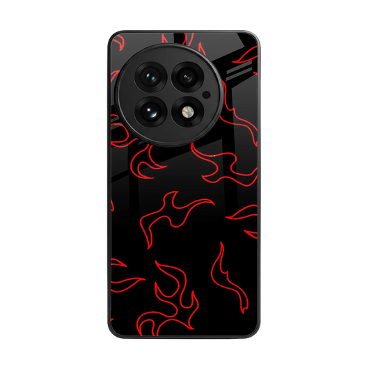 Lil Flames Red back phone cover | glass case for oneplus 13