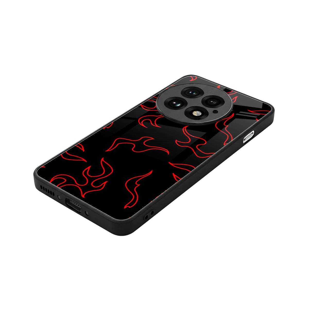 Lil Flames Red stylish phone case for oneplus 13 | glossy glass and slim fit