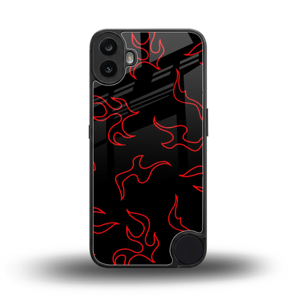 Lil Flames Red back phone cover | glass case for cmf nothing phone 1