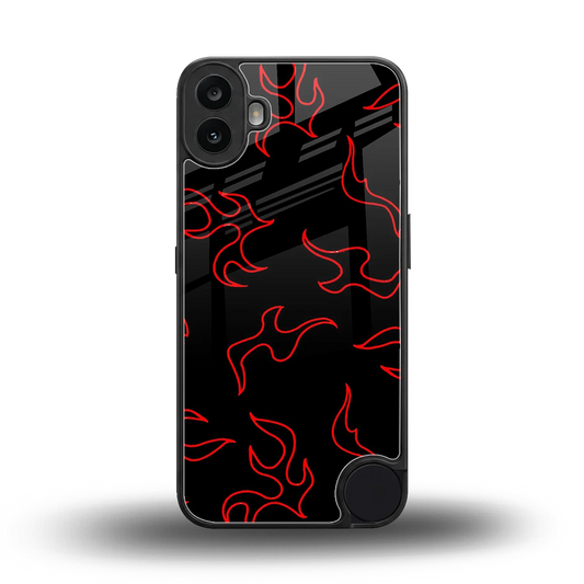 Lil Flames Red back phone cover | glass case for cmf nothing phone 1