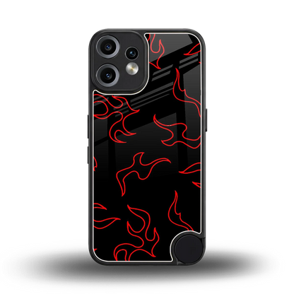 Lil Flames Red back phone cover | glass case for cmf nothing phone 2 pro