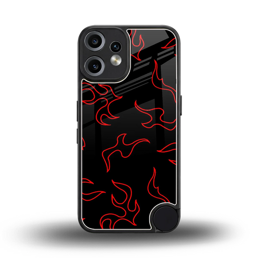 Lil Flames Red back phone cover | glass case for cmf nothing phone 2 pro