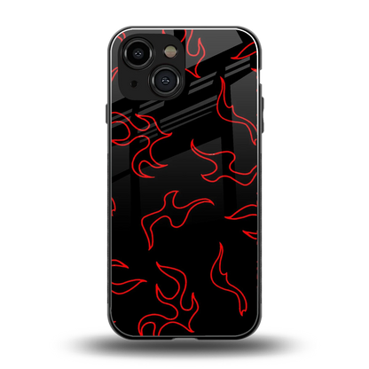 Lil Flames Red back phone cover | glass case for iphone 13 mini